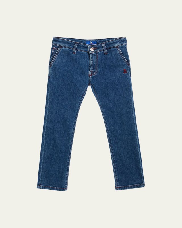 Kids' Denim Sport Trousers, Size 6-